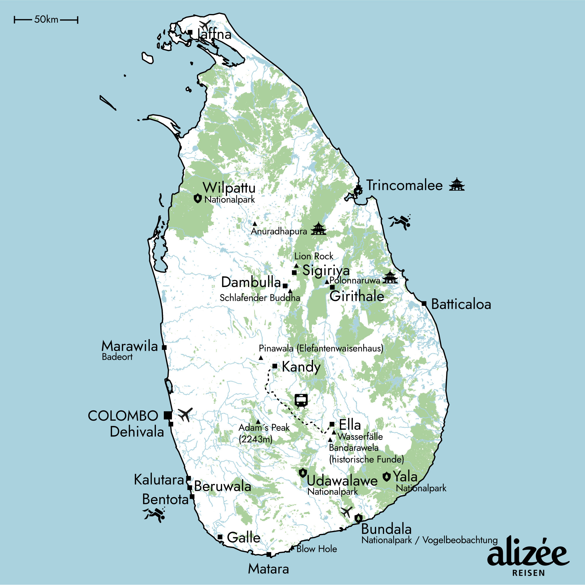 Sri Lanka Landkarte