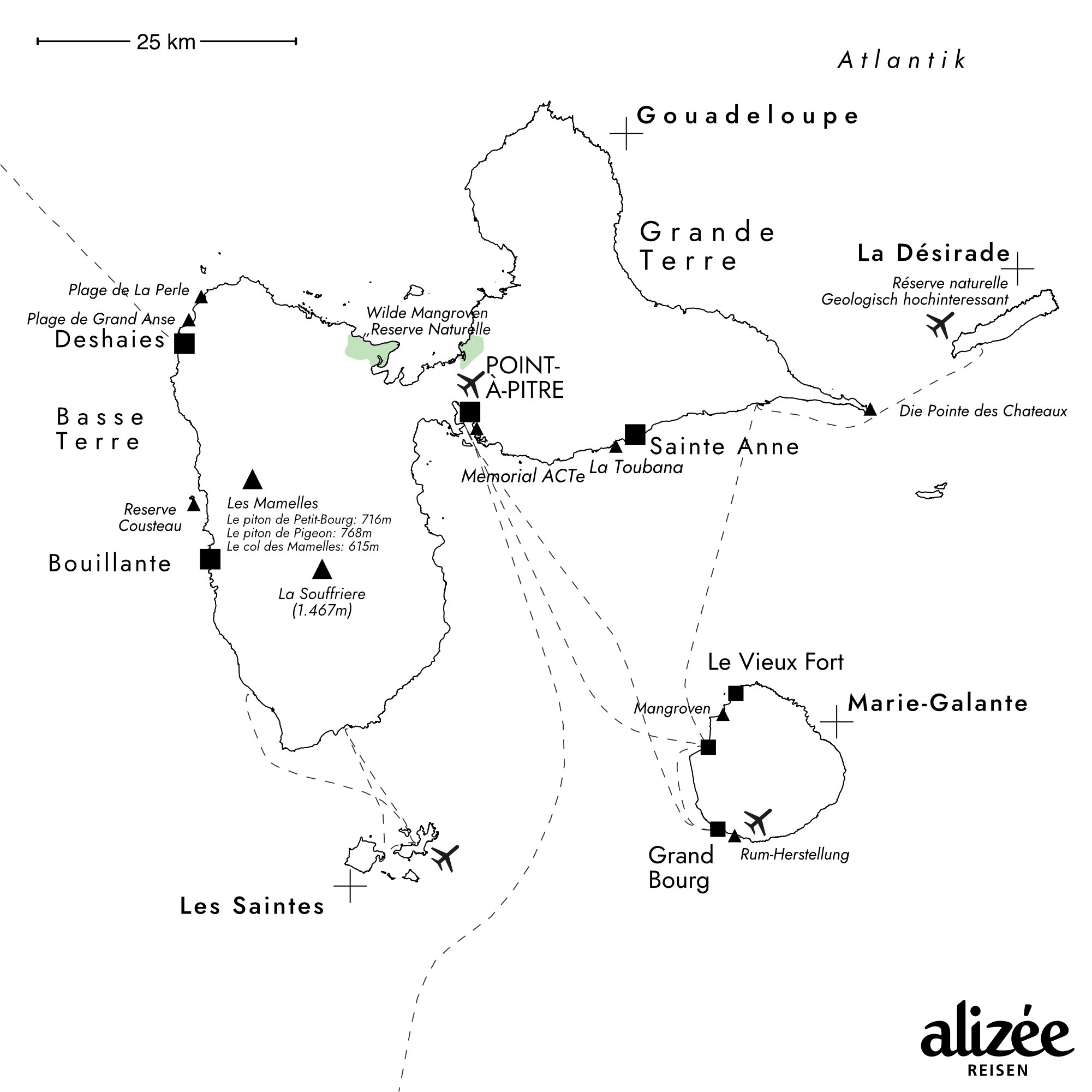 Guadeloupe Landkarte